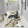 thumbnail image 5 of Modern Abstract Marble Print Runner Rugs 2' x 6'– Soft, Washable, Non-Slip & Non-Shedding(Black), 5 of 8