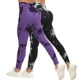 thumbnail image 2 of felwors Scrunch Lift Leggings for Women Tie Dye High Waist Seamless Workout Yoga Pants Ruched Booty Compression Tights (Dark Blue, XXXL), 2 of 9