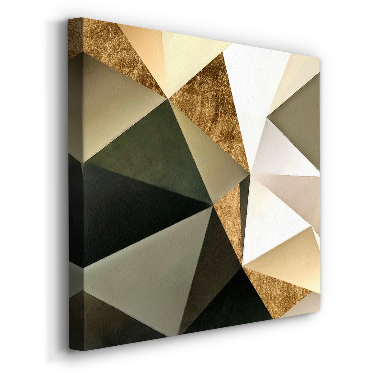 Wexford Home Gold Polygon Wall I-Premium Gallery Wrapped Canvas, 40" x 40" - Ready to Hang