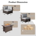 thumbnail image 4 of TANGJEAMER 9 Piece Patio Furniture Set with Fire Pit Table, All Weather Outdoor Sectional PE Rattan, Patio Conversation Sets with Cushions and Glass Coffee Table for Garden Lawn Balcony(Gray), 4 of 10