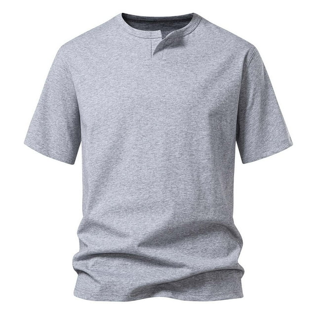 Camisetas de Verano para Hombre Manga Corta Muscle Beefy Basic Tee, Cuello Redondo de Color Sólido Top de la Blusa de Poliéster