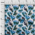 thumbnail image 1 of oneOone Rayon Medium Blue Fabric Florals Fabric For Sewing Printed Craft Fabric By The Yard 56 Inch Wide, 1 of 6