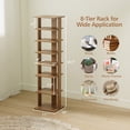 thumbnail image 3 of Gymax 7-Tier Wooden Shoe Rack Narrow Vertical Shoe Stand Storage Display Shelf Natural, 3 of 10