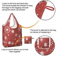 thumbnail image 4 of 5 Pack Foldable Shopping Bag,Red Christmas Snowflake Pattern Reusable Grocery Bags with Pockets,Large Reusable Tote Bags with Handles Waterproof & Lightweight, 4 of 6