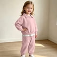 thumbnail image 6 of Trikvn Kids Girls Fall Tracksuit 2-Piece Outfit Collared Long Sleeve Pullover Sweatshirt and Elastic Waist Sweatpants Set Casual Athletic Loungewear Active Playwear, 6 of 8