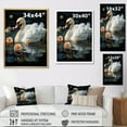 thumbnail image 4 of Designart "Tranquil Swan Family Scene I" Animals Swans Canvas Art Print, 4 of 7