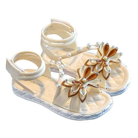 Nmnitkp Girls Sandals  Open Toe Cute Bow Princess Girls Flats  Sparkly Summer Dress Shoes Sandals for Toddler/Little Kid/Big Kid