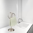 thumbnail image 2 of J&V TEXTILES Steel Towel Rack Holder Stand with 2 Hanging Rings for Bathroom Vanity Countertops - Space Saving Hand Towel Holder Brushed Satin Nickel, 2 of 4