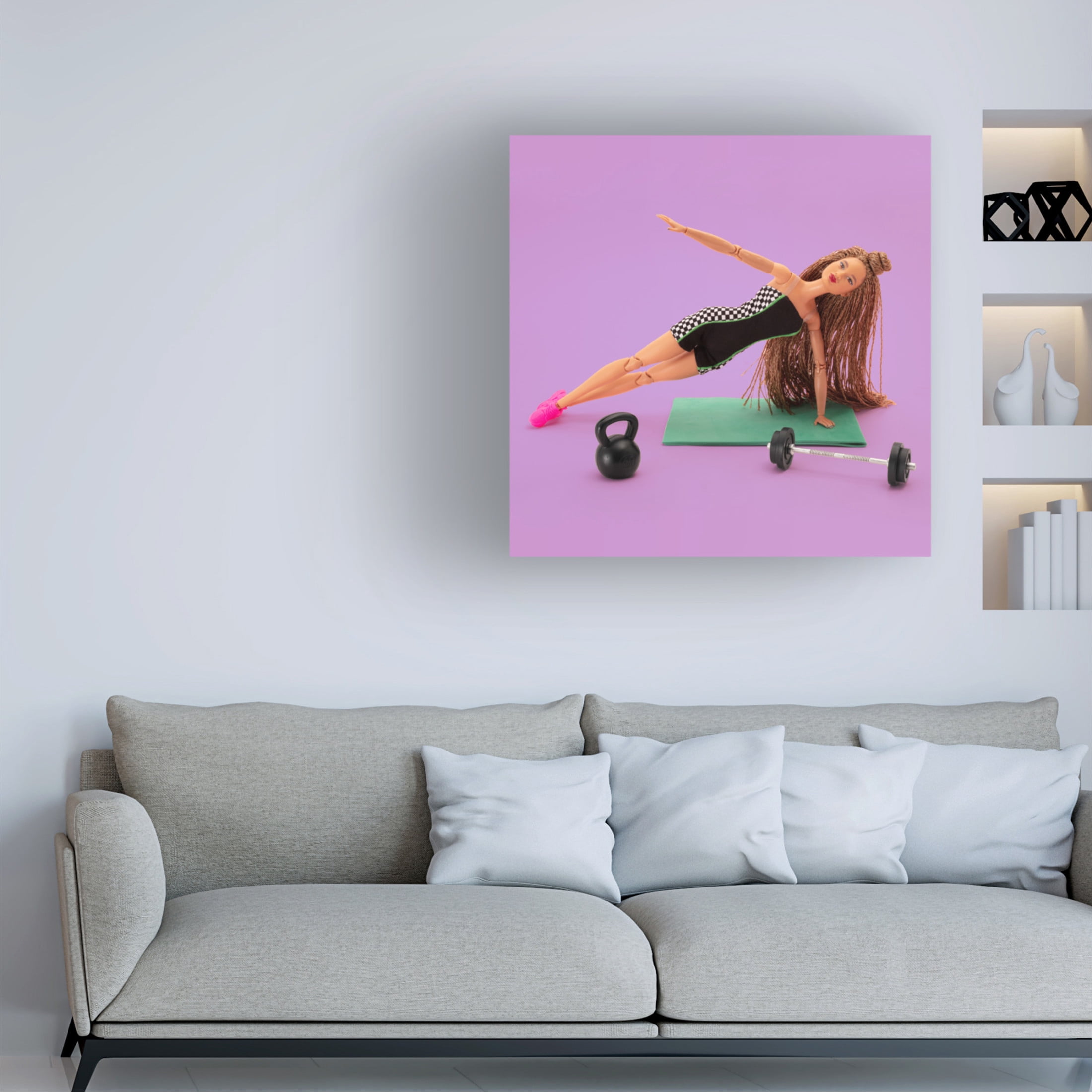 Canvas Wall Art - Julia Ramiro 'Yogui' Wall Art for Living Room, Bedroom, or Office Décor by Trademark Fine Art - 24 x 24 Inches