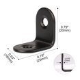 thumbnail image 2 of 20 x 20mm Angle Bracket Stainless Steel Black L Shaped Angle Brackets Corner Braces Support, 2pcs, 2 of 7