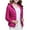 Hot Pink, variant on Women Light Outerwear Solid Hooded Zippers Pocket Coat Down Jackets