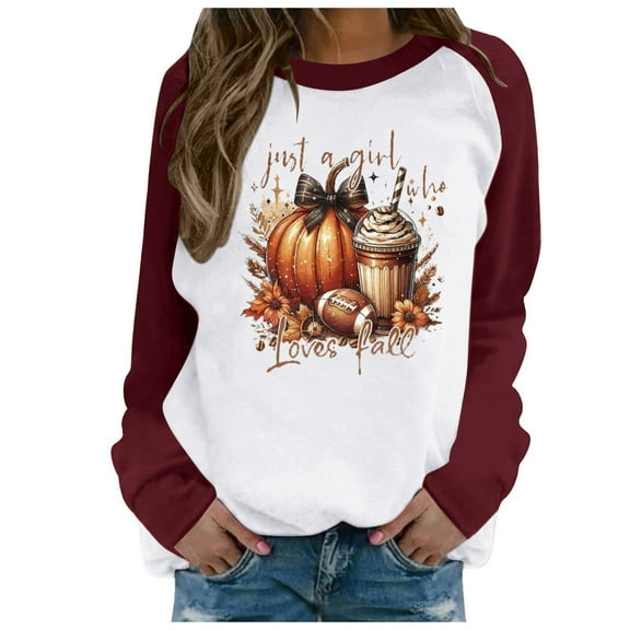 Fiaer Thanksgiving Women Sweatshirts Crew Neck Cute Graphic Pullover Plus Size Long Sleeve Baggy Fashion Casual Tops XL