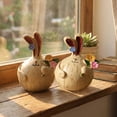 thumbnail image 3 of SIYTUAU Resin Easter Bunny Ornaments Cartoon Rabbit Couple Holding Flowers For Courtyard Desktop Cute Healing Home Decoration, 3 of 6