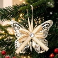thumbnail image 7 of Hollow Metal Christmas Ornament Set with Ribbon Bow and Crystal Accent, Hanging Decor for Christmas Tree Wreath Mantel Holiday, 7 of 7