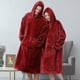 thumbnail image 4 of Sweat Capuche Femme Moyenne Longue Sherpa Peluche Grande Poche Frontale Sudadera con capucha Aux Adultes, Hommes, Femmes, Adolescents Super Doux, Chaud Et Conforta, 4 of 5