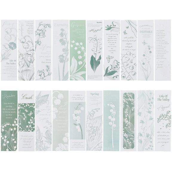 1set 20pcs Paper Bookmarks Rectangle Dark Sea Green 150x40x0.3mm