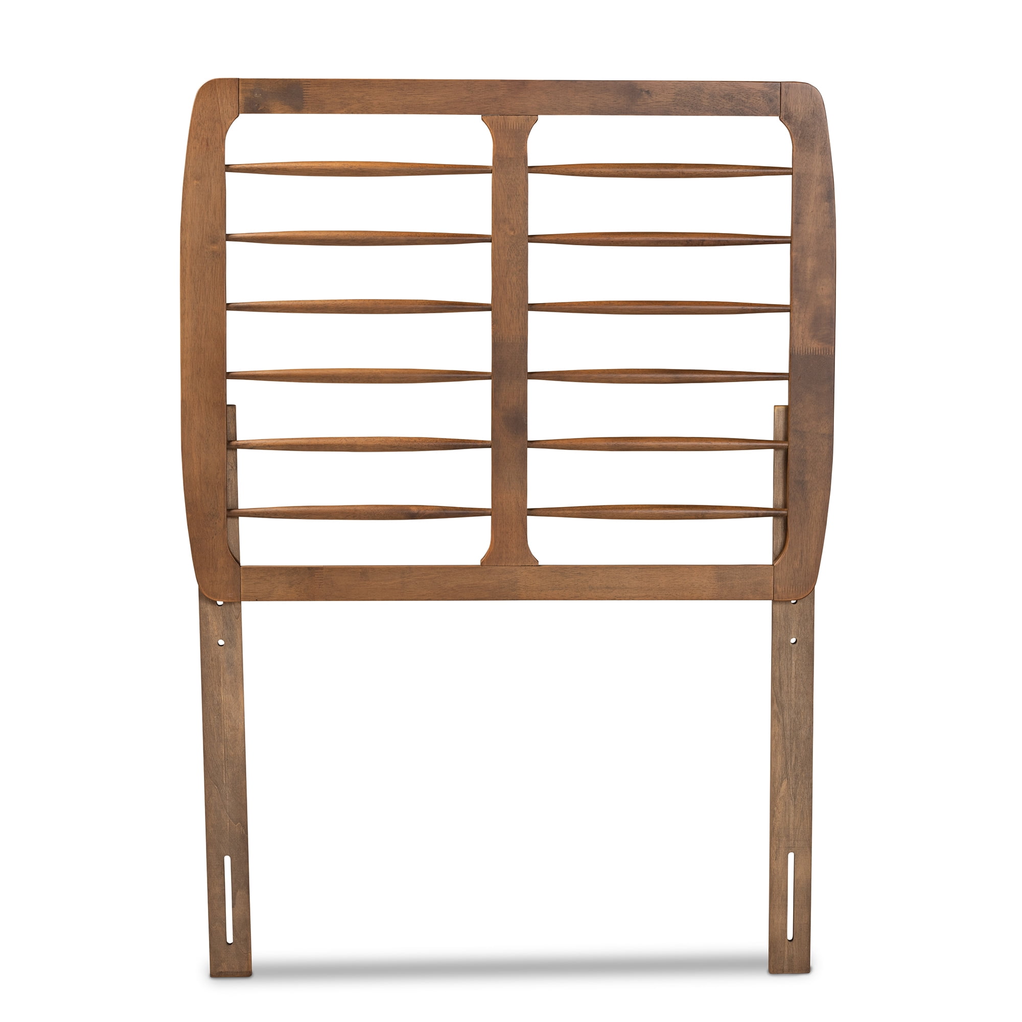 Baxton Studio Carolyn Mid-Century Back Support Rubberwood Headboard, Twin, Ash Walnut