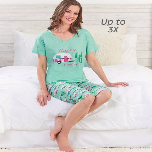 Bigbolo Women's Happy Camper Pajama SetMedium