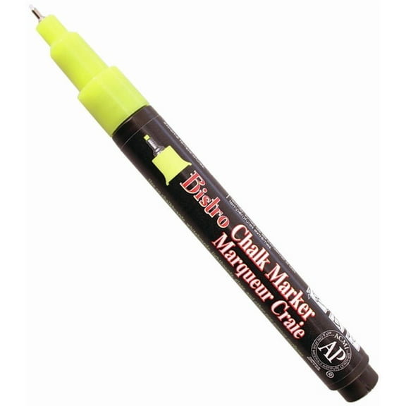 Marvy Uchida Bistro Chalk Marker - Fluorescent Yellow, Extra Fine