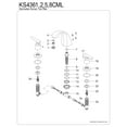 thumbnail image 3 of Kingston Brass KS4361CML Manhattan Two-Handle Deck Mount Roman Tub Faucet, Polished Chrome, 3 of 4