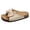 Beige, variant on Womens Bowknot Cork Footbed Slip on Slides Sandals Beach Casual Suede Open Toe Platform Dress Slippers Comfortable Wide Width Walking Flat Summer Khaki Size 8.5