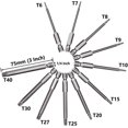 thumbnail image 5 of 11 piezas de vástago hexagonal de 1/4 pulgadas, puntas de destornillador con cabeza de seguridad, puntas de destornillador de acero S2 de estrella magnética, T6-T40, 75mm/3 pulgadas de largo, 5 of 5