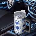 thumbnail image 6 of 40oz Pioneer Flower Floral Print Pattern Insulated Tumbler with Handle, BPA-Free Leak Proof Lid and Straws, Double Wall Vacuum, Hot 12h/Cold 34h, 6 of 6