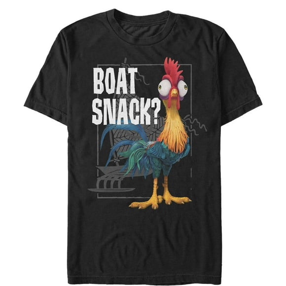 T-Shirt pour Hommes Moana Hei Hei Bateau Collation - Black - 3X Large