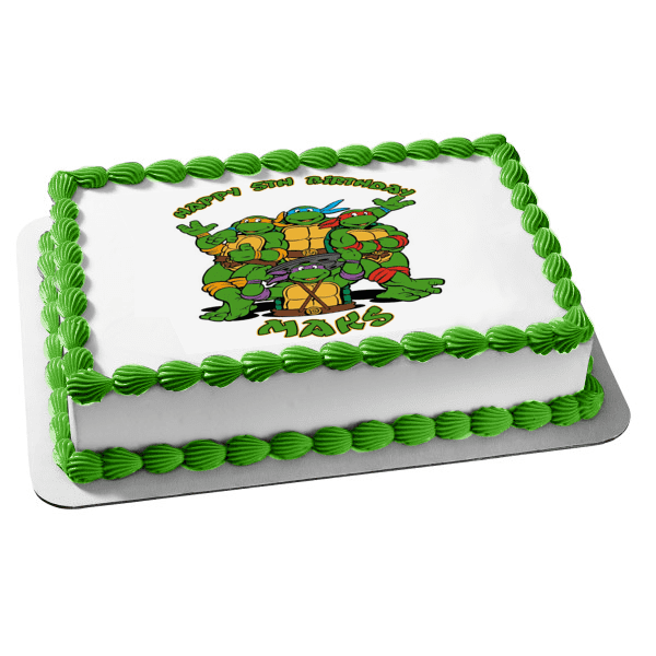 90s Teenage Mutant Ninja Turtles Cartoon Birthday Edible Image Cake Topper  ABPID05504 