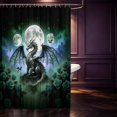 thumbnail image 2 of Manfei Fantasy Dragon Animals Shower Curtain 72Wx78L,Gothic Rose Cloud Stars Bath Curtain,Green Blue, 2 of 5