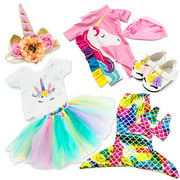 Oct17 Doll clothes for American girl 18a inch Dolls Mermaid Outfit Unicorn Tutu Dress Swimsuit