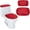 Red, variant on Red Bathroom Toilet Lid Seat Cover Set,Polyester Fibre Toilet Lid Cover,Elastic Bottom Cover Set,Toilet Tank Lid Cover,Machine Wash Set