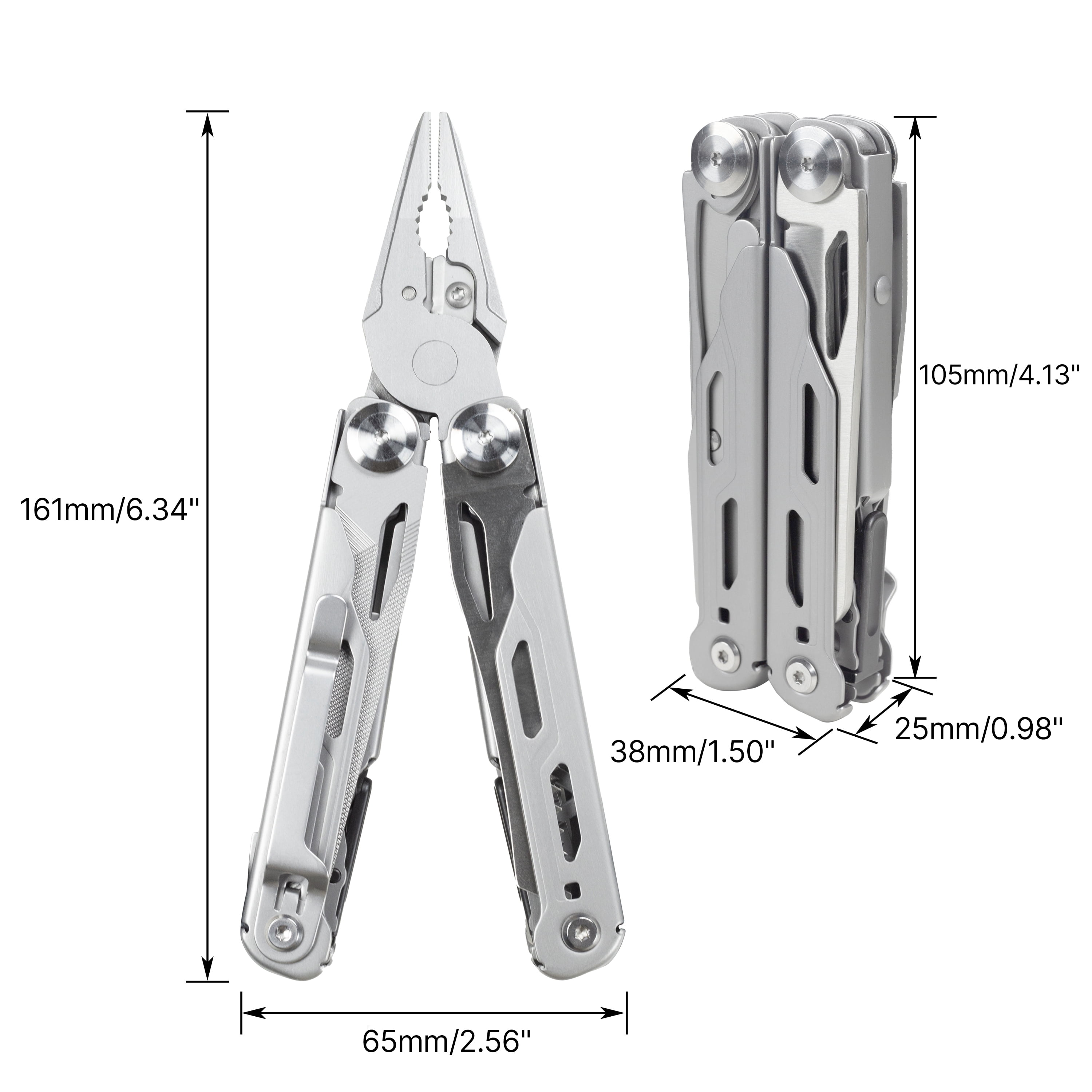 HFS(R) Multi-Tool for Camping Stainless Steel Multi-Functional Scissors Foldable with Carry Bag Pocket Multitools for Outdoor Activities and DIY