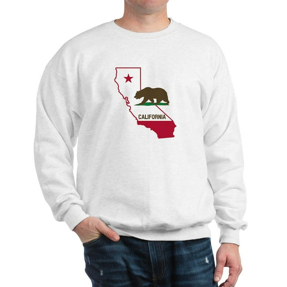 CafePress - CALI STATE W BEAR Sweatshirt - Crew Neck Sweatshirt