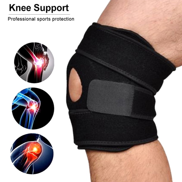 Rodillera De Rótula Abierta Manga De La Rodilla Rodilleras De Compresión Soporte Ajustable De La Manga De La Rodilla Con Correa De Presión Envoltura De Soporte De Rodilla De Descompresión Transpirable Muyoka Hogar