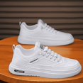 thumbnail image 4 of AUDeals Men Women Height Increasing Leather Sneakers Platform Low Top Chunky Lace Up Walking and Tennis Shoes, 4 of 7