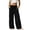 Black, variant on Women's Wide Leg Sweatpants Bow Tie Elastic High Waist Pleated Palazzo Lounge Boho Trouser Pants with Pockets (S, Wine)