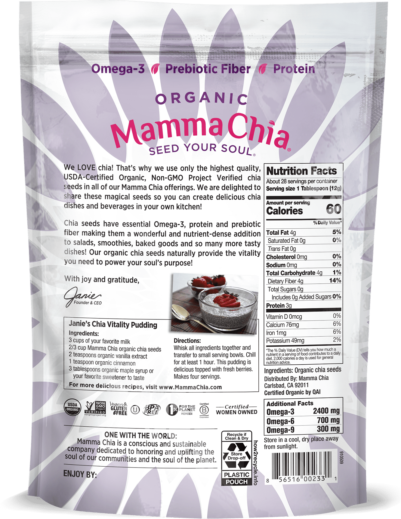 (Pack Of 4) Mammachia Seed Chia Black Organic 12 Oz