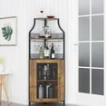 thumbnail image 4 of Yeshouse Corner Wine Cabinet with Removable Wine Rack, Wine Bar Cabinet with Barn Door and Adjustable Shelves, Industrial Wine Cabinet for Dining Room, Living Room,Kitchen, 4 of 8