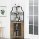thumbnail image 4 of Yeshouse mueble esquinero para vinoteca de estilo rústico, pequeño aparador con estante desmontable y puerta de malla, soporte para vasos, armario para licores y café, ideal para cocina y comedor, 4 of 8