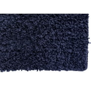 Better Trends 2 Piece Bathroom Rug Set 100% Polyester (17 x 24 | 20 x 20) Bath Rug, Water Absorbent Non-Slip Bath Mat Machine Washable Micro Plush Collection - Navy