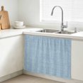 thumbnail image 3 of Light Blue Small Cabinet Curtains 10"W x 11"L, Farmhouse Vintage Blue Solid Color Modern Sink Skirt Dust-Proof Short Curtain for Bathroom Vanity Storage Cubby Desk, Self Adhesive Privacy Drapes, 3 of 9