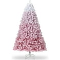thumbnail image 3 of 4.5/6/7.5/9/12 ft Pre-Lit Pink Christmas Tree - Artificial Xmas Pine Tree, Holiday Party Decoration for Home Office, Full Prelighted Warm White LED Lights, Foldable Base, Easy Assembly, 3 of 11