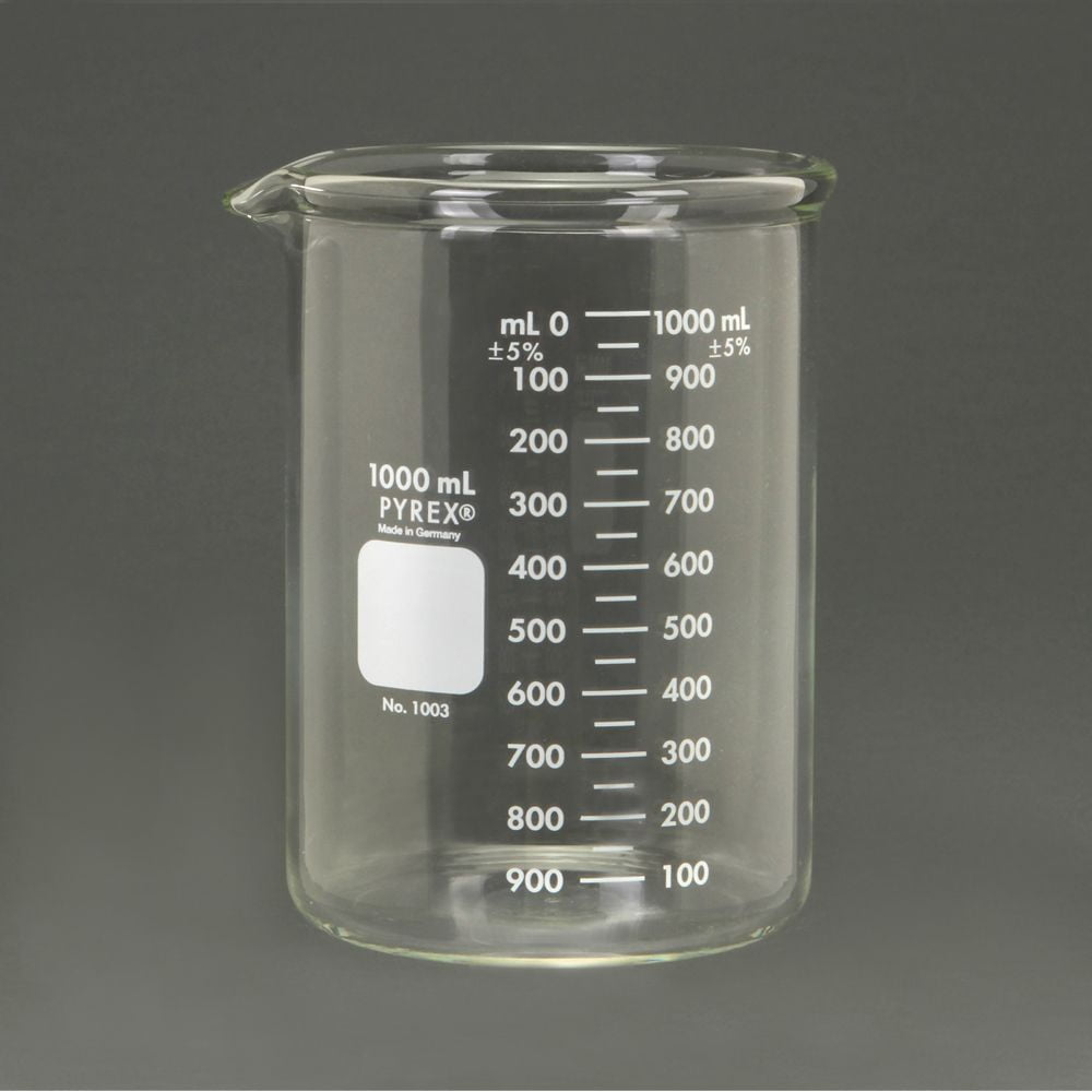 Eisco Labs Beaker 1000ml Borosilicate Glass 100ml Graduation Low Form Pack Of 6 Walmart Com