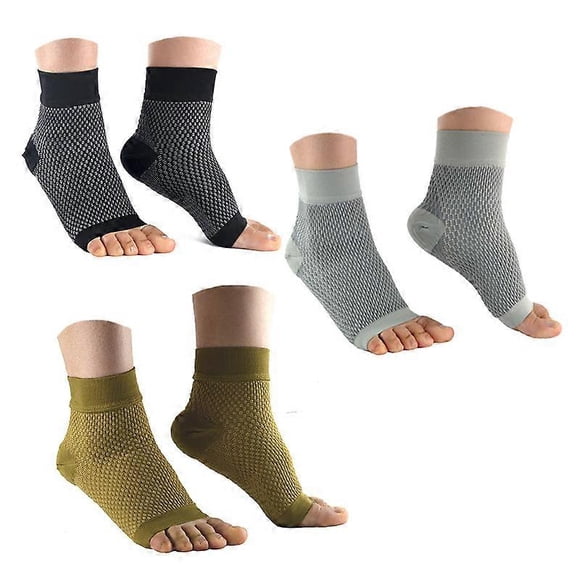 3 Pairs Plantar Fasciitis Compression Socks for Men and Women - Plantar Fasciitis Compression Socks, Arch Support and Foot/Heel Pain Relief for Everyd