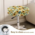 thumbnail image 4 of ZIATUBLE Sunflower Butterfly Bar Stool Chair Slipcovers Elastic Stool Covers Cushion Pack of 2 Polyester Round Stool Slipcover 13"-15" Stain Resistant Round Bar Stool Seat Cover Cushion, 4 of 6