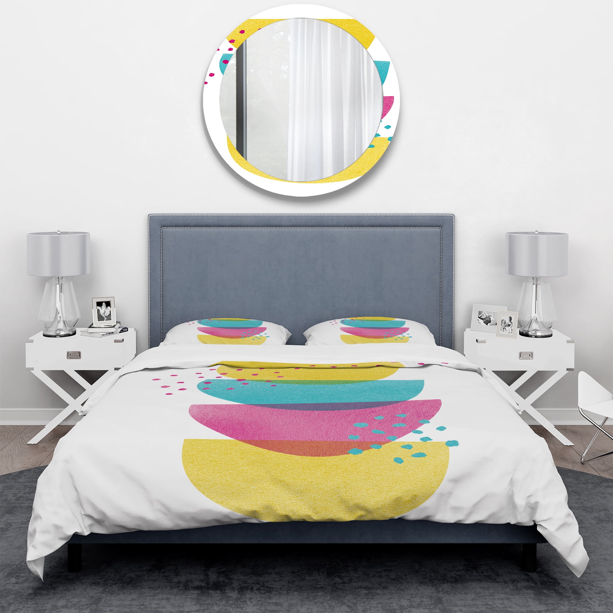 Designart 'Minimal Spots Balance II' Geometric Duvet Cover Set