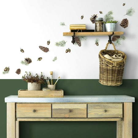 Acorn and Pinecone Peel and Stick Wall Decals