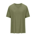 thumbnail image 5 of Lovskoo 2024 Women's Trendy Short Sleeve Shirts Oversized Knitted Tops V Neck Blouses for Women Solid Color Loose Casual Green-XL, 5 of 9