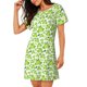 thumbnail image 2 of Fotbe Cute Frogs Bata de Dormir para Mujer con Estampado, Camisón de Algodón de Manga Corta, Ropa de Dormir Casual, 2 of 6